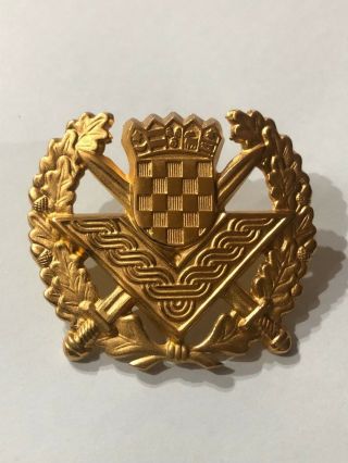 Croatia Army,  Ground Forces Large Officer Cap Hat Badge; Insignia,  Military