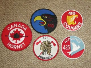 Rcaf Canadian Air Force Flight Suit/jacket Sqn Patches For Cf - 18 409,  410,  421,  425