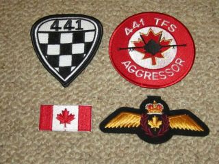 Rcaf Canadian Air Force Flight Suit/jacket Patch Set For Cf - 18 441 Squadron