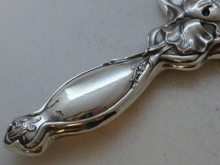 Art Nouveau 1907 Solid Hallmarked Silver Hand Mirror 5