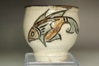 Kinjo Jiro (1912 - 2004) Vintage Japanese pottery tea cup 3433 2
