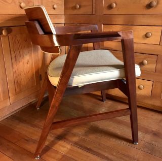 Mid Century Modern Upholstered Walnut Armchair Norman Cherner for Gunlocke 12