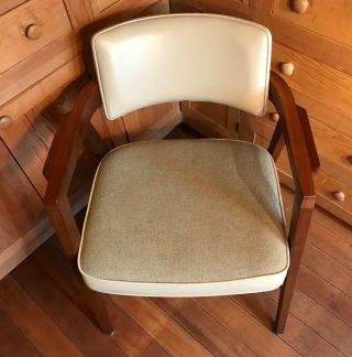 Mid Century Modern Upholstered Walnut Armchair Norman Cherner for Gunlocke 5