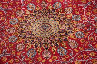 Vintage Kashmar Persian Area Rug VIBRANT RED Oriental Hand - Knotted Floral 10x12 5