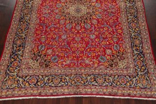 Vintage Kashmar Persian Area Rug VIBRANT RED Oriental Hand - Knotted Floral 10x12 6