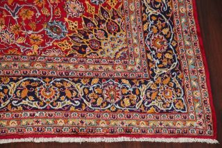 Vintage Kashmar Persian Area Rug VIBRANT RED Oriental Hand - Knotted Floral 10x12 7