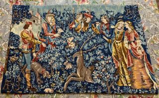 Antique French Aubusson Style Tapestry Needle Point Cross Stitching 77x 115 Cm
