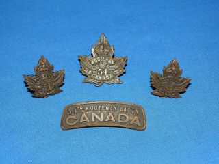 Wwi - Wwii Canadian Cap Hat Badge,  54th Kootenay Battalion Group (154)