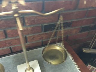 Vintage Balance Scale of Justice Brass Marble Base 6
