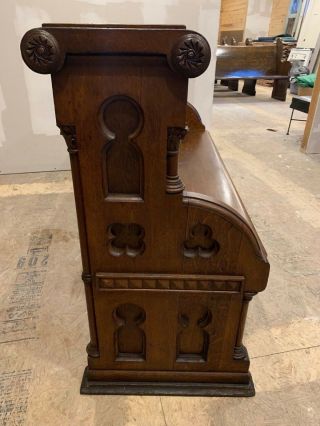 Quartersawn Tiger Oak Church Pew Antique Gothic 60 