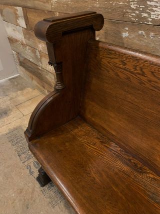 Quartersawn Tiger Oak Church Pew Antique Gothic 60 