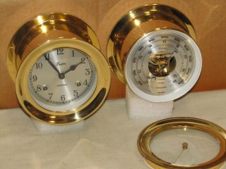 CHELSEA VINTAGE SHIPS BELL CLOCK & BAROMETER BOSTON MODEL 1991 11