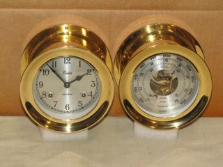 CHELSEA VINTAGE SHIPS BELL CLOCK & BAROMETER BOSTON MODEL 1991 2