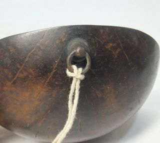 G029: Really old Japanese SAKE cup of gourd with MAKIE and NETSUKE 6