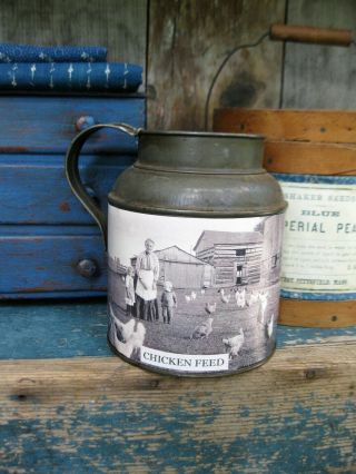 Early Antique Pantry Tin Old Photo Print Chicken Feed