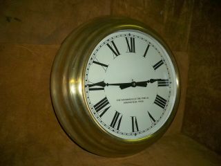 Antique Standard Electric Time Co.  Springfield Mass Solid Brass Slave Clock 17 "