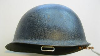 US Navy WW2 Steel Helmet Dark Blue Schleuter Manufactured 2