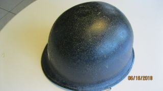 US Navy WW2 Steel Helmet Dark Blue Schleuter Manufactured 6