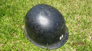 US Navy WW2 Steel Helmet Dark Blue Schleuter Manufactured 9