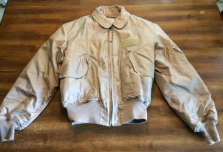 VTG USAF Military Winter Flyer ' s Jacket 45/P TAN X - LARGE 2