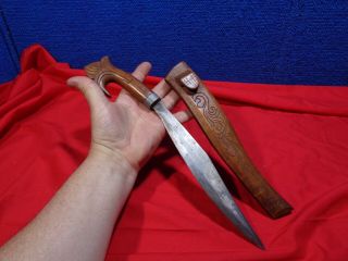 Antique Dated Ww2 Philippines Fighting Knife & Sheath