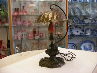 Antique Vtg Art Nouveau - Arts & Crafts - Signed Pairpoint Metal Lamp 3