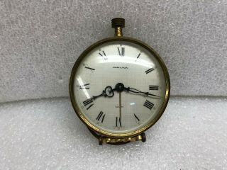 Vintage Hamilton Brass Alarm Clock Made In Western Germany