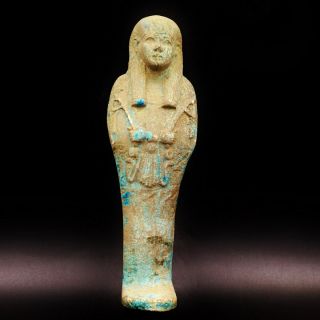 Fine Antique Egyptian Faience Ushabti (shabti) Statue Figure