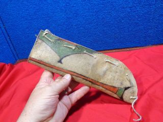 EARLY PRIMITIVE NATIVE AMERICAN PAINT DECORATED KNIFE SHEATH 2