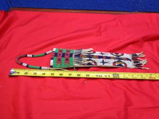 EARLY PRIMITIVE NATIVE AMERICAN BEADED KNIFE SHEATH 3 11