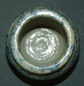 ANTIQUE BLUE SPONGEWARE Small Jar CROCK 4