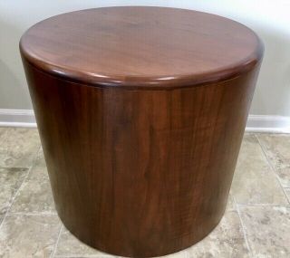 Lane Round Side Table/night Stand Walnut Drum Barrel Danish Mid Century Modern