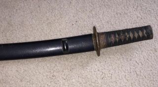 Japanese Samurai Sword: Signed Wakizasi In Shirasaya W Koshirae - Late Muromachi