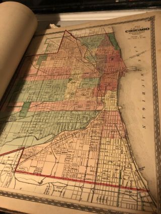 VTG 1873 WARNER HIGGINS BEERS ILLINOIS STATE ATLAS MAP BOOK LARGE 1800s US 11