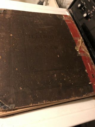 VTG 1873 WARNER HIGGINS BEERS ILLINOIS STATE ATLAS MAP BOOK LARGE 1800s US 12