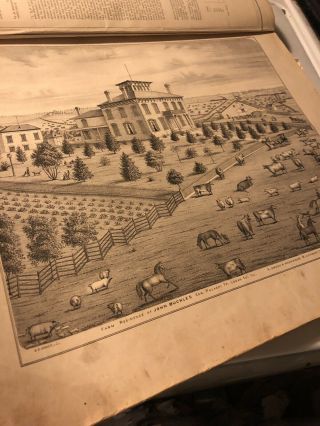 VTG 1873 WARNER HIGGINS BEERS ILLINOIS STATE ATLAS MAP BOOK LARGE 1800s US 5