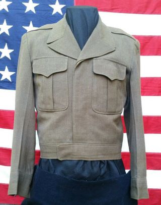 Wwii Era Custom Tailored Us Army Officer Ike Jacket Size 38r