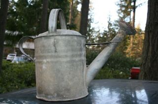 Vintage Galvanized Watering Can Country Rustic Farm Barn Metal Old Garden Buhl