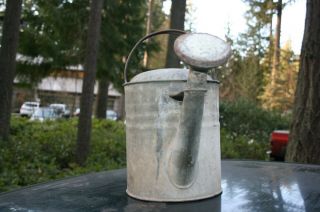 Vintage GALVANIZED WATERING CAN country rustic farm barn metal old garden Buhl 2