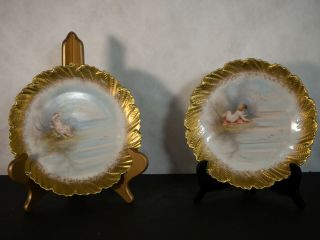 Sevres Portrait Plates Depicting Cherubs.  C.  1890