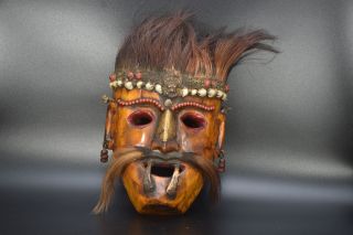 Antique Carved Old Ritual Wooden Mask Shamanic Mask Shaman Mask Handmade Nepal