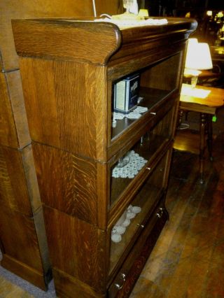 Antique Oak Bookcase Barrister Lawyers quarter sawn refinished Humphreys Widman 4