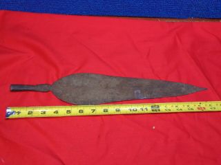 LARGE PRIMITIVE HAND FORGED IRON SPEAR POINT 9