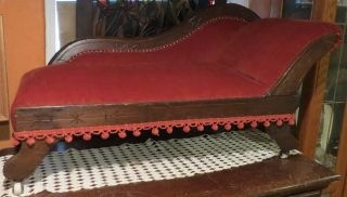 Antique Eastlake Victorian Child Or Doll Sized Fainting Sofa W/lovely Covering