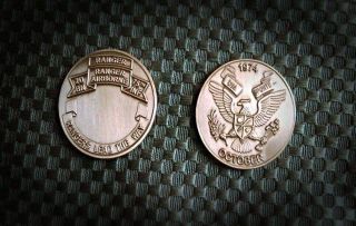 2nd Army Ranger Challenge Coin " First Issue " Engravable Brass