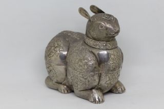 VERY Early Silver ? Rabbit Oriental Asian Indian Tibetan Unmarked 4