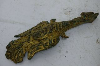 Very Old Chinese Phoenix Bronze Belt Hook - Chinese Gilt Bronze Belt Fastener