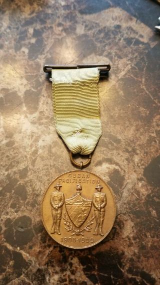 Pre - Wwi Us Army Cuban Pacification Medal No.  1822 Medal Only
