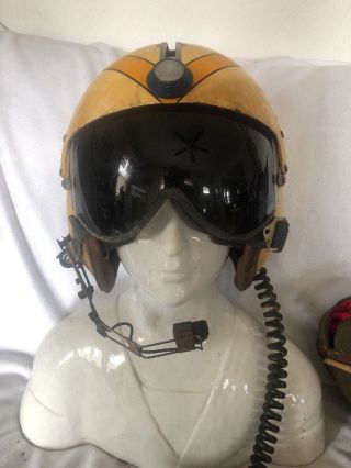 Vintage Korean War Fighter Pilot Flight Helmet,  Ms22001 Mask Helmet Flight Bag