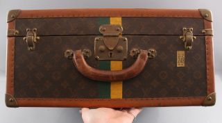Authentic Antique 1926 Louis Vuitton,  Shirts Trunk & Tray,  Train Case Suitcase 6